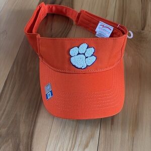 NWT Orange Clemson Tiger Paw-Embroidered Sun Visor
